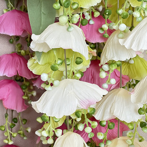 Guirnalda de Campanillas Artificiales Monet, Blancas, Rosas, Rojas, Amarillas, Naranjas, Verdes, Color Rosa Champán, de Plástico y Seda, para Decoración de Bodas - Product Image 3