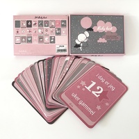 Cartes flash double face personnalisées pour bébé Carte de vœux à impression offset avec tableau duplex pour jalon du mois de naissance