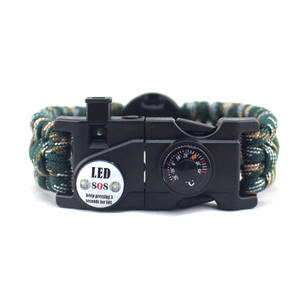 Pulsera de Supervivencia Multifuncional 20 en 1 SOS con Brújula Desmontable, Pulsera de Paracord LED Tejida Portátil Profesional de Fábrica - Product Image 6