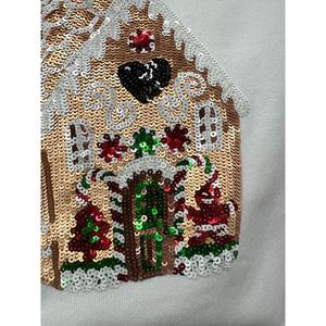 OEM Customized Xmas <strong>Sparkly</strong> Sequin Embroidery <strong>Jumper</strong> Long Sleeve Casual Crew Neck Pullover Tops Oversized Sweatshirt for <strong>Women</strong> - Product Image 4