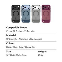 Magnetische telefoonhoes voor iPhone 18 Pro Max met geïntegreerde verborgen standaard, draadloos opladen, schokbestendige beschermhoes