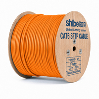Harga Pabrik Kabel Ethernet Shibei Cat6 SF/UTP Tembaga Padat PVC 4 Pasang 23AWG Gigabit LAN 305m Outdoor untuk Sistem Kamera IP POE