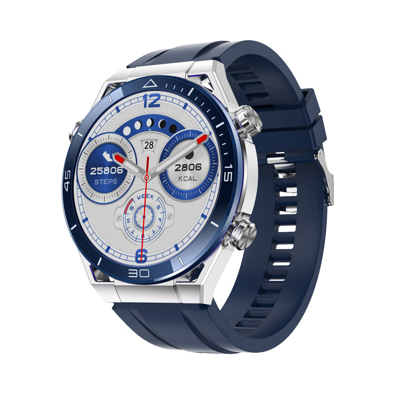 Silver frame blue silicone