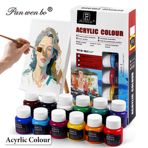 Panwenbo - Juego de Pintura Acrílica No Tóxica de 25 ml y 12 Colores, Pintura Acrílica Profesional para Dibujar y <span class=keywords><strong>Pintar</strong></span> - Product Image 1