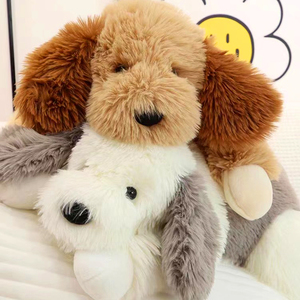 Hot Selling Adorable Long-Haired <strong>Puppy</strong> Stuffed Animal Cute Fluffy Lying Dog Plush Toy Soft Bi-Color Soft Dog Plush Doll - Product Image 6