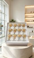 Ensemble de tasses en verre Ramadan Kareem avec couvercle en bambou, gobelet en verre imprimé pour la fête musulmane, coffret cadeau pour les fêtes islamiques
