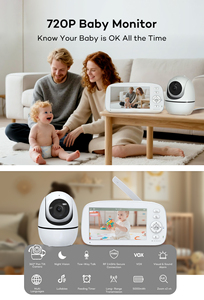 Moniteur Bébé Intelligent 5 Pouces 1080P avec Vision Nocturne, Détection de Mouvement, Audio Bidirectionnel, IA, Écran Tactile Panoramique et Inclinable – Sans WiFi, Sans Application - Product Image 5