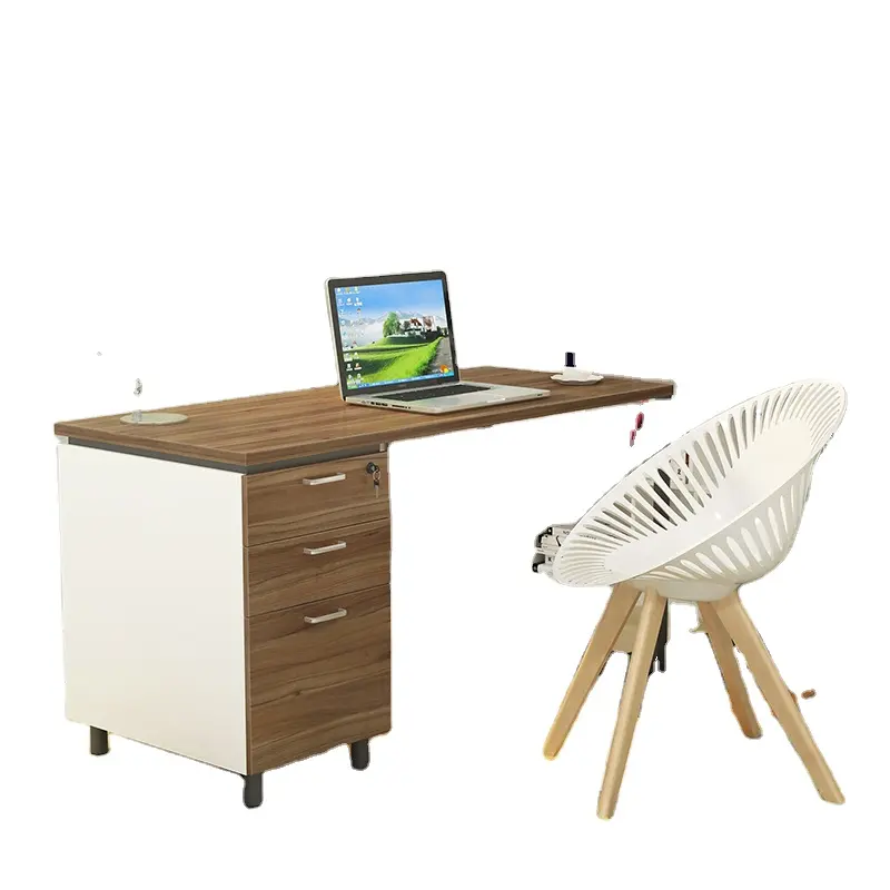 Gcon - Estante de escritório econômica para casa, combinação de estante simples para estudantes, mesa de escrita com gaveta, ideal para venda