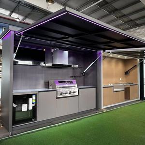 OEM ODM 最新スマートで耐久性のあるステンレス製キッチンキャビネット収納調理食品加工屋外キッチン家具セット - Product Image 1