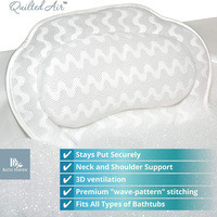 Hot seller Customion Oreiller avec 6 Ventouses Fortes 3D Air Mesh Oreiller de Bain Baignoire Oreiller de Bain