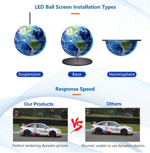 Toosen küresel LED top ekran 0.2m 0.3m 0.4m 0.5m 1m 1.2m 1.5m 2m çap küre daha ekran şekilli küre LED Video ekran