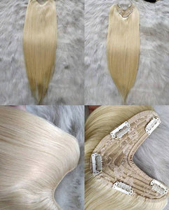 Peluca de cabello humano 100% virgen europeo para mujer, de Color rubio pelo liso, parte en U hecha a máquina, de alta calidad - Product Image 4