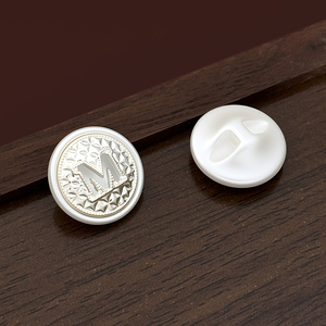 Wholesale Bulk Letter M <strong>Metal</strong> Shank <strong>Button</strong> Resin Material Plastic Finding for Uniform Shirt Sweater Garment Jewelry Diy Making - Product Image 2