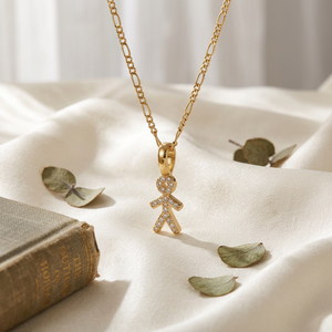 Collier pendentif en diamant naturel mignon, design figurine, certifié luxe, pour usage quotidien, cadeau unisexe, bijoux en or massif 18 carats - Product Image 1