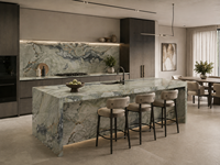 Dalles de marbre vert Como pour comptoirs de cuisine, baignoires autoportantes, tables basses, buffets en pierre et panneaux décoratifs
