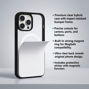Nuova custodia magnetica fai-da-te per telefono, pellicola trasparente riutilizzabile e sostituibile, design intercambiabile e personalizzabile, compatibile con <span class=keywords><strong>iPhone</strong></span> 18 - Product Image 4
