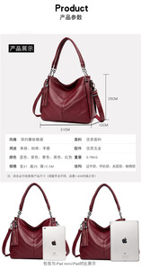 Sac à bandoulière grande capacité pour femme, couleur unie, sacs de créateurs pour femme, sacs à main de haute qualité, sacs de luxe pour femme - Product Image 3