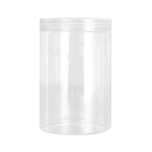 Food Storage Container PET Jars Clear Plastic Containers With Screw Lids Round 800ml