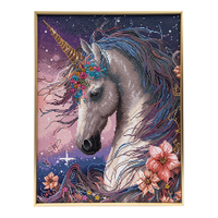 Peinture au diamant 5D DIY licorne de haute qualité, écologique, style moderne, imprimée et personnalisable pour la décoration de la maison, du salon et comme cadeaux