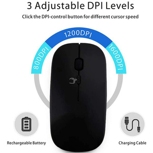 <b>Wireless</b> Mouse Black Rechargeable Battery Built In USB <b>Receiver</b> Included - Product Image 2
