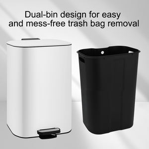 Factory Direct Sleek Stainless Steel Step Trash Can 6L-30L <strong>Pedal</strong> Rubbish <strong>Bin</strong> 90&deg; Stay Open Lid <strong>Dual</strong> <strong>Bin</strong> Modern Dustbin Kitchen - Product Image 5