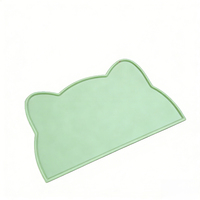 Tapis de Nourrissage en Silicone pour Animaux de Compagnie, Forme Arrondie, Étanche, Antidérapant, avec Bord Surélevé, Anti-Fuite, Durable, Écologique, Qualité Alimentaire