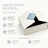 Faltbare, personalisierte Luxus-Geschenkbox aus Hartkarton mit Goldfolienprägung, Magnetverschluss, Doppeltür und recycelter matter Laminierung