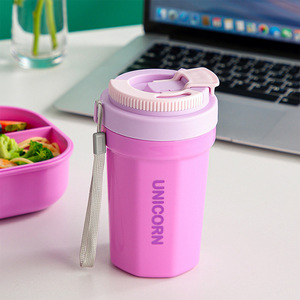 Ensemble boîte à lunch et gourde isotherme, hermétique, multi-compartiments, compatible micro-ondes, idéal pour les étudiants, avec ustensiles inclus - Product Image 4