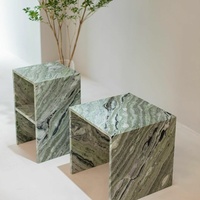 SW STONE Personnalisé Moderne Simple Marbre Vert Naturel Salon Table D'appoint Nordic Creative Designer Chevet Coin Console Table