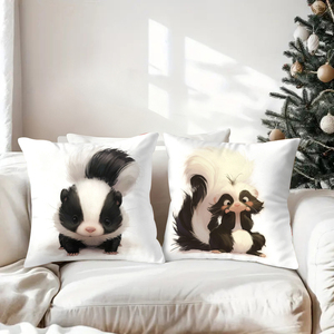 Милый набор подушек в виде скунса для рождественского декора с праздничными чулками и оленьими рожками. - Product Image 3