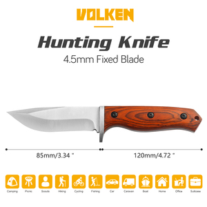 Vintage Camping Survival Festes Messer Rutsch fester Holzgriff & <span class=keywords><strong>420</strong></span> Edelstahl klinge Perfekt für die Jagd auf Abenteuer im Freien - Product Image 3