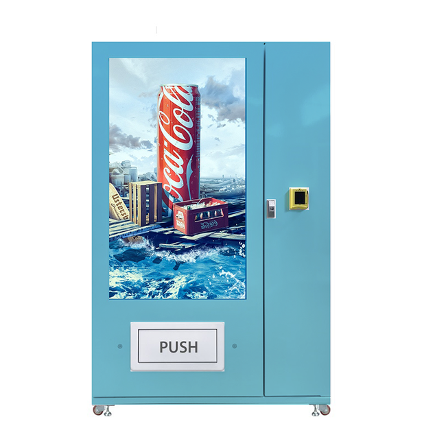 Smart Vending Machines Small Snacks with Large Touch Screen and Cooling System in the Street