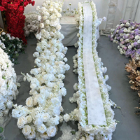 Décoration florale DIY en rangée de roses artificielles en soie pour centres de table de mariage, murs de fond, arches, événements et scènes
