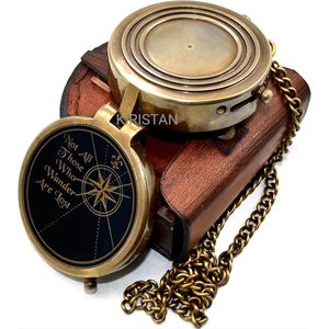 เข็มทิศทองเหลือง ALFA NAUTICAL สลักข้อความ หน้าปัดอนาล็อก ขนาด 2 นิ้ว แบบพกพา พร้อมห่วงแขวน สำหรับเดินป่า ท่องเที่ยวกลางแจ้ง ใช้เป็นเครื่องมือนำทาง - Product Image 2