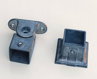Accessoires en aluminium pour colonne d'escalier en fer forgé, pour la fixation de la tête de garde-corps, pièce vierge de base inclinée à montage latéral