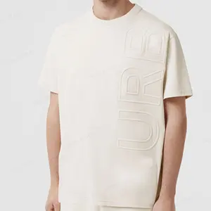 Vente en gros été personnalisé 3D Logo en relief unisexe grande taille mode Streetwear Tee Top 100% coton doux hommes t-shirts surdimensionnés