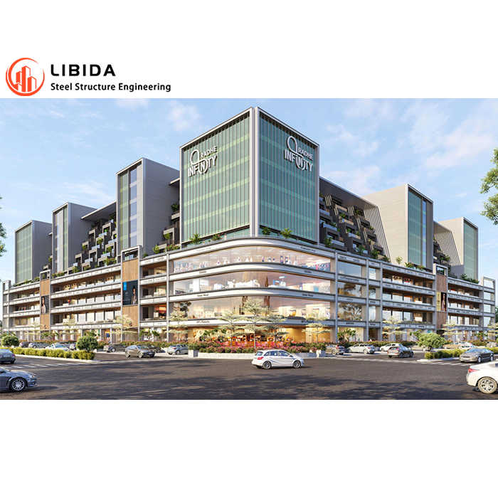 2 Storey Steel Structure Prefab Shop Building Commercial Shop Center ...