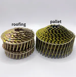 Baik elektro galvanis 15 derajat sekrup cincin Halus Shank kumparan kuku untuk palet kayu atau atap