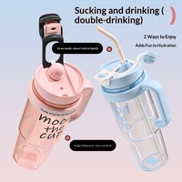 Nouvelle tasse Ice Boss en plastique surdimensionnée et moderne, élégante, pour boissons glacées, grande capacité, avec paille, résistante à la chaleur, pour usage domestique estival