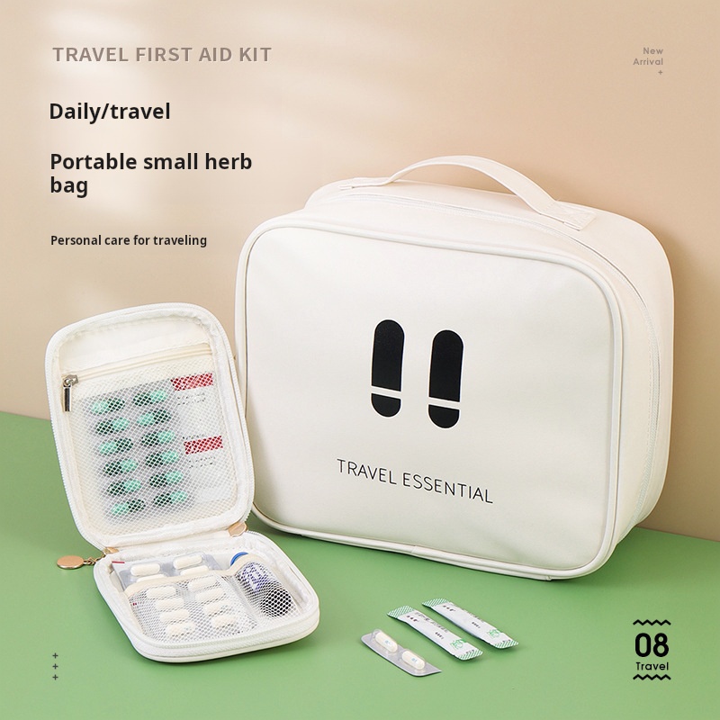 Outdoor Emergency First Aid Kit Portable Empty Medicine Storage Bag PU Waterproof First Aid Bag for Travel Home Camping