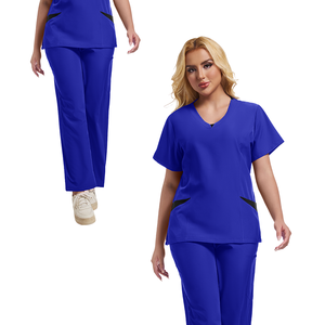 Elegante nuevo estilo de Spa para mujer de moda de manga corta conjuntos de uniformes XL personalizado impreso enfermera al por mayor conjuntos médicos personalizados - Product Image 1
