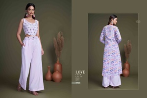 Nouveau Choli de style Koti cousu exclusif avec costume de palazzo pour les femmes en plein air et à la maison au prix de gros - Product Image 4