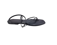 Fabricant de mode vente en gros pas cher femmes chaussures plates bout carré créateur de mode chaussures plates sandales couleur marron/noir