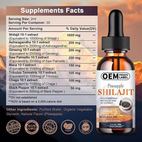 Emballage OEM Gouttes de Shilajit Shilajit Original Soutien à la santé globale Gouttes liquides de Shilajit de l'Himalaya