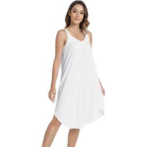 Camisón sin mangas de viscosa de bambú personalizado para mujer, suave, tipo slip, elegante, de lujo. - Product Image 3