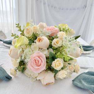 Arreglo de Rosas Artificiales en Forma de Bola, Estilo Champán Romántico y Soñador, Hecho a Mano para Centro de Mesa de Boda - Product Image 6