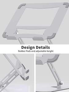 <b>Tablet</b> <b>Stand</b>, Metal Sturdy Support & Height Adjustable, Hollow Design for Heat Dissipation With Non-Slip Rubber Pads - Product Image 5