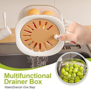 2 in 1 Fruit Washing Bowl with <b>Strainer</b> 2025 Multifunctional Kitchen <b>Colanders</b> Plastic Drain Basket Vegetable Washing <b>Strainers</b> - Product Image 5