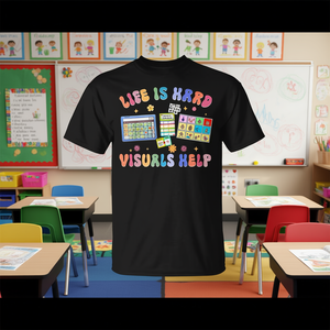 Camiseta con diseño visual de Life Is Hard para profesores de educación especial - Product Image 3