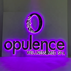 Tùy chỉnh 3D Logo Led dấu hiệu gương hoàn thành thép không gỉ Backlit Chữ Thư kênh thư Acrylic Halo chiếu sáng LED chữ ký - Product Image 3